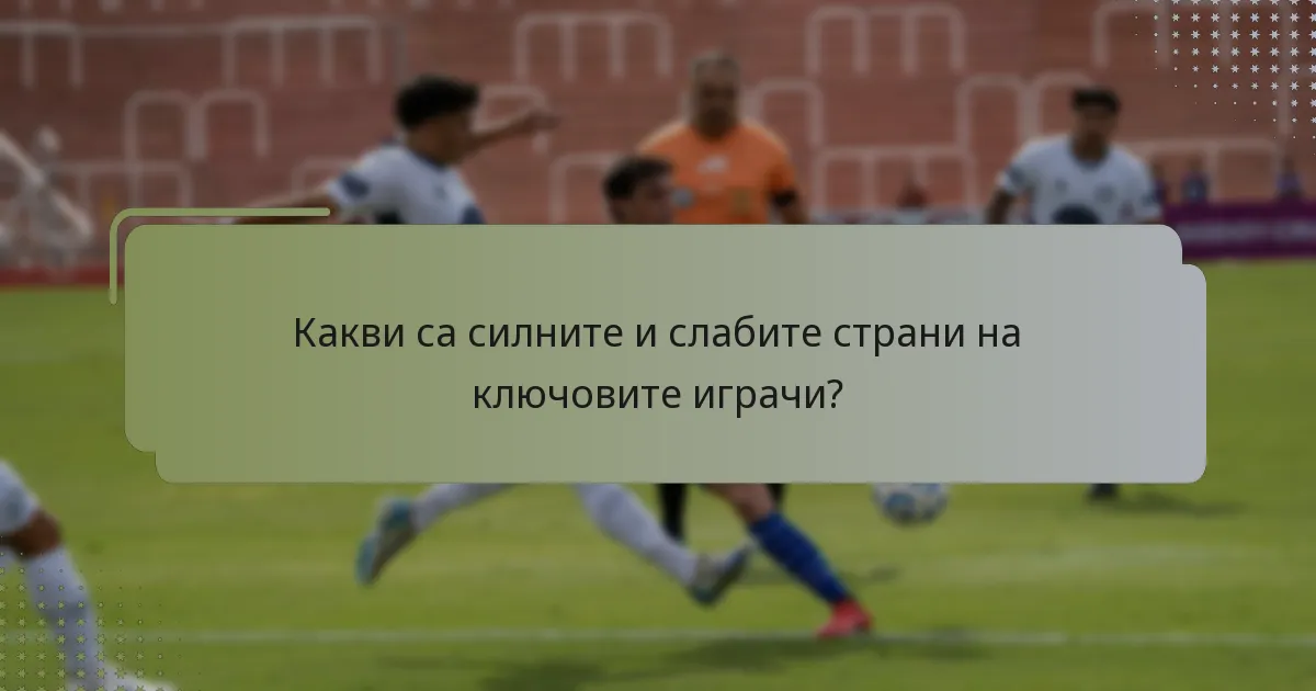 Какви са силните и слабите страни на ключовите играчи?